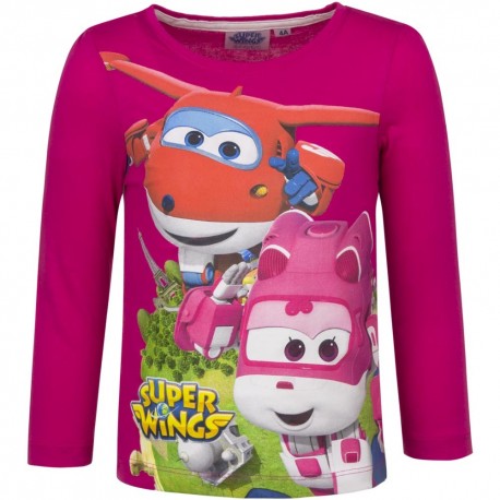 Bluzka długi rękaw Super Wings rozmiar 110- Róż